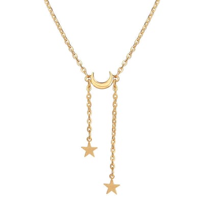 Lumici® | NightFall Necklace - Nightfall Ketting - Het vallen van de nacht - Sterren - Sterrertjes - Maan - Nacht - Donker - Heelal - Sterrenstelsel - Cadeau Voor Vrouwen - Moederdag Cadeau - Valentijn - Liefde - Verrassing - Goud