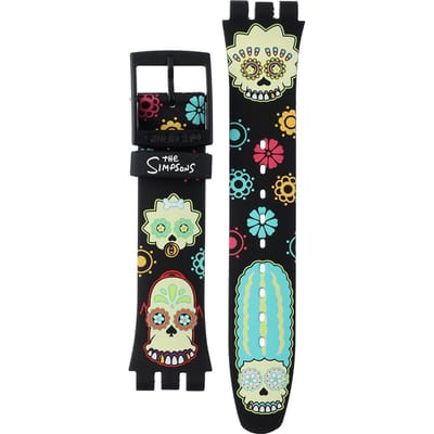 Swatch Plastic - Originals Large (41mm) SUO/SO29/SO32 ASO29Z135 The Simpsons Collection - D'oh of the Dead band