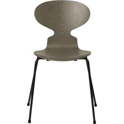 Fritz Hansen Ant Stoel - olive green - zwart