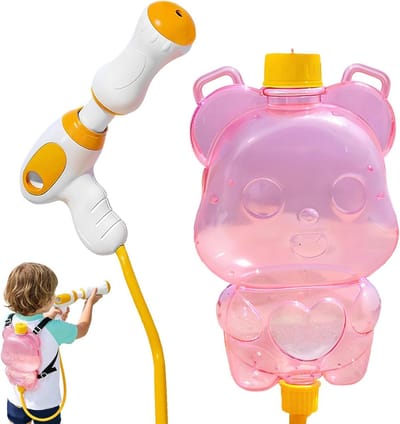 Waterspeelgoed Rugzak - Waterpistool - Buiten Spelen - Dieren Motief - 25 x 13 x 9.5 cm - Roze