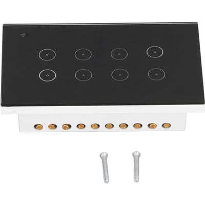 Interrupteur intelligent 8 voies Interrupteur mural WiFi Télécommande Interrupteur tactile pour appartement 95‑250V AC white