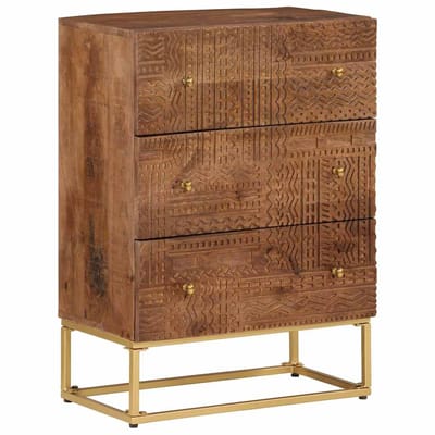 vidaXL - Ladekastje - 55x30x76 - cm - massief - mangohout - en - ijzer