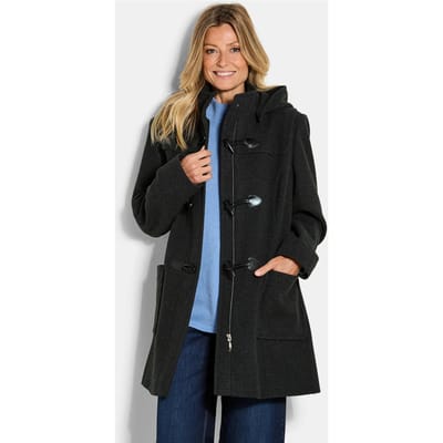 Klassieke duffelse coat van de fijnste mix met wol - grijs - Gr. 42 van Goldner Fashion