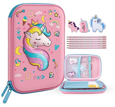Schattige 3D Eva Pennenzak voor Meisjes, Waterdicht en Ruim, Perfect voor School en Kantoor, Ideaal als Cadeau voor Kinderen en Kerstmis