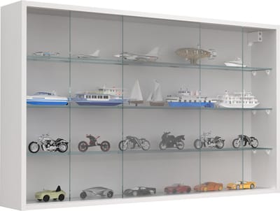 Houten glazen hangende vitrinekast Muur vitrinekast Decoratieve verzamelaar vitrinekast Drivalo XL