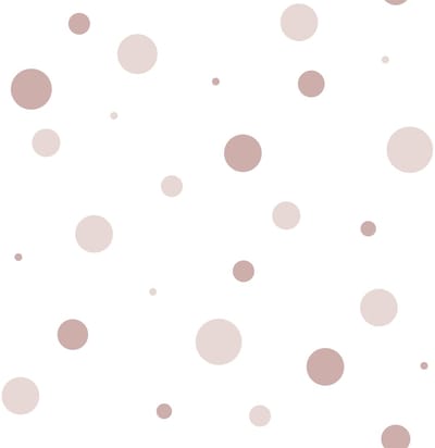 Behang - Rondjes - Stippen - Lichtroze Roze Wit - Babykamer Kinderkamer - Scandinavisch - Vliesbehang - 0,53 x 10,05 M - Happy