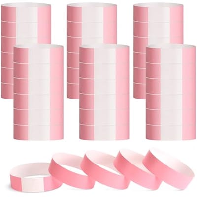 Identificatiearmband - Festival - Veiligheid - Papieren - Toegangs - Armbanden - Feest - Evenementen - Roze - 300 stuks - 25 cm - Feestarmbanden - Festivals (nu)