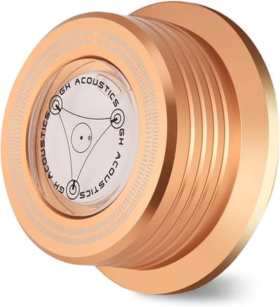 Platenspeler Draaischijf - Stabilisator Clamp - Muziek Luisteren - Ingebouwd Waterpas - 78mm Diameter - Goud