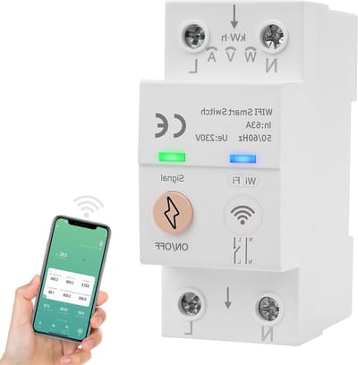 Slimme WiFi stroommeter 63A met spraakbesturing, overspanningsbeveiliging en overbelastingbescherming voor enkelvoudige fase 80-300V