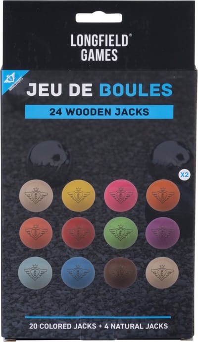Jeu de Boules Houten Buts Set – 12 Stuks Fluor & Naturel – Ø30 mm – Pétanque – Longfield