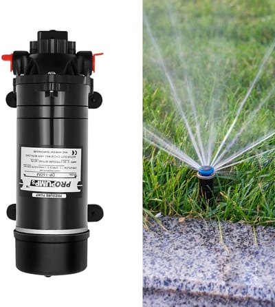 Premium - Zelfaanzuigende Membraanwaterpomp - Boosterpomp - 160PSI - 220V - 0,55A - 5,1-5,5 L/min - Geschikt voor huishoudelijk gebruik - Wit met zilver - Krachtige waterpomp voor thuisgebruik 1420