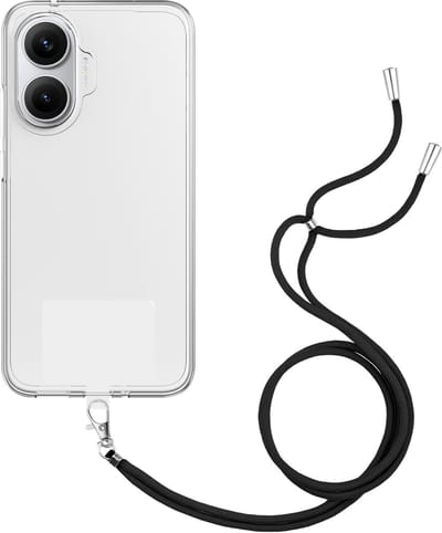 Cazy hoesje met koord geschikt voor Xiaomi Poco F7 Hoesje met Koord - Flexibele Case - Transparant
