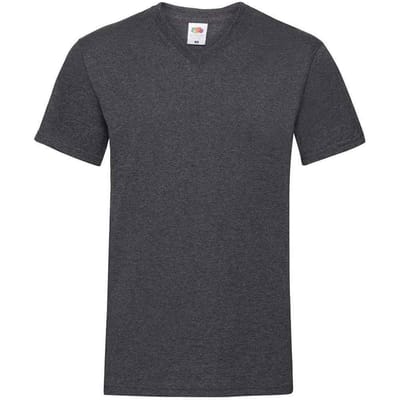 Fruit of the Loom Heren Valueweight V Neck T-shirt (Donkere Heide Grijs)