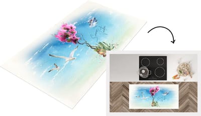 Keukenloper - Loper keuken - Bloemen - Boot - Vogel - Zee - 120x60 cm - Keukenloper vinyl