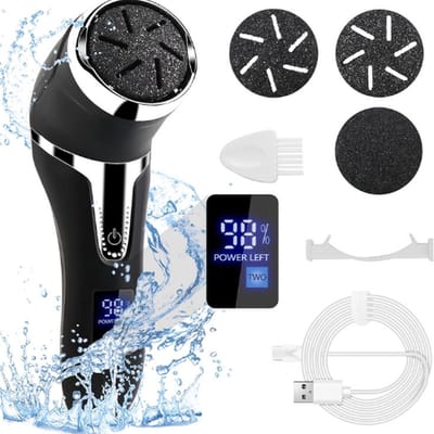 WNHB® Elektrische Eeltverwijderaar met Stofzuigsysteem - USB Oplaadbaar IPX7 Waterdicht - Voetvijl met 3 Slijpkoppen