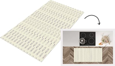 Keukenloper - Loper keuken - Potlood - Patronen - Verfkwast - 120x60 cm - Keukenloper vinyl