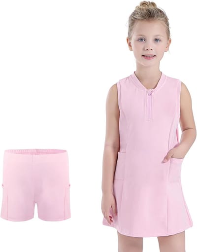 Meisjes Tennisjurk met Korte Broek en Zakjes - A-lijn Golfjurk voor Sportieve Activiteiten, Maatwerk en Comfort