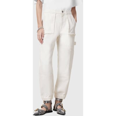 AllSaints Mila Fray Trouser Off White Taglia: 4 | Pantaloni cargo Outlet | Donna | Bianco