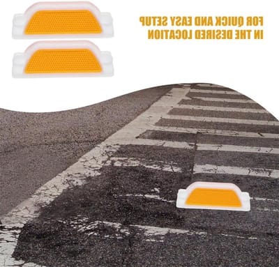 Rechthoekige reflecterende opritmarkeringen voor veilige wegmarkeringen, garages en trottoirs met installatieaccessoires