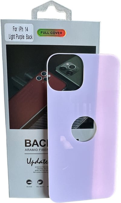 Armid Fiber Achter glas beschermer Geschikt voor: Apple iPhone 14 (Lightpurple) Achterkant Temper Glass Protector - Back Screen Protector