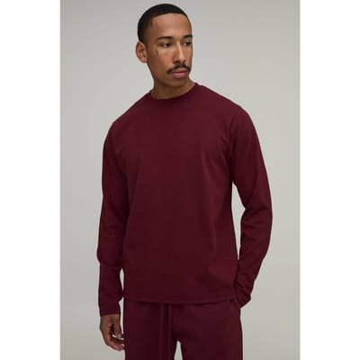 Regular Fit Premium 280gsm Long Sleeve T-Shirt | Burgundy | Size Medium