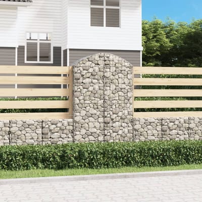 vidaXL - Schanskorf - gewelfd - 100x50x160/180 - cm - gegalvaniseerd - ijzer