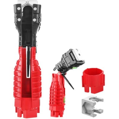Outil de réparation de plomberie multifonction 18 en 1, clé de plombier antidérapante, clé d'évier, outils de plomberie, clé à tube, ensembles d'outils de salle de bain red black