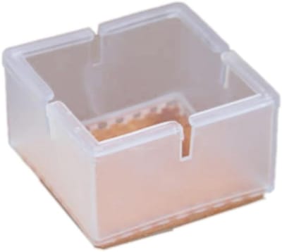 Set van 4 Transparante Silicone Stoelpootbeschermers met Vilt Pads voor Vloerbescherming en Meubels