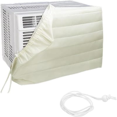 Cosensi - Raam Airconditionerhoes voor Winterbescherming (Beige, Verstelbaar, 21 x 15 x 3.3 inch)