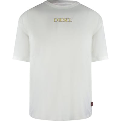 Diesel Gold Logo Wit T-shirt