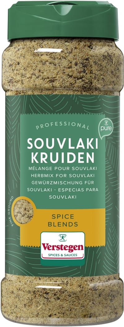 Verstegen - Souvlaki kruiden fijn met zout - Pure - Strooibus medium - Kruiden & specerijen - 410g