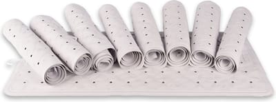 Rubberen Antislip Douchemat - Wit, 36x76 cm: Hoogwaardige Badmat met Zuignappen,