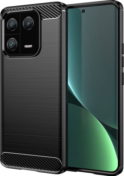Silicone TPU gel brushed zwart hoesje Xiaomi 13T / 13T Pro