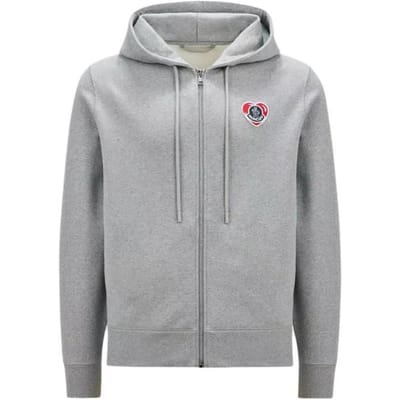 Moncler Effen Kleur Met Capuchon Ritssluiting Lange Mouw Casual Sweatshirt Heren sweatshirt Grijs J10918G00028899V4981 L gray