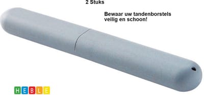 *** 2x Reiskoker voor Tandenborstel Blauw Koker Tandenborstelcase Houder- Beschermer - van Heble® ***