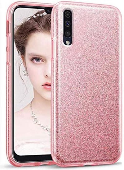 Backcover Hoesje Geschikt voor: Samsung Galaxy A30 Glitters Siliconen TPU Case licht roze - BlingBling Cover