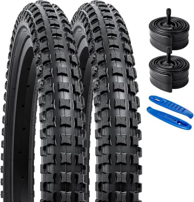 Set van 2 Opvouwbare Fietsbanden 20 inch (2.35/58-406) Inclusief 2 Binnenbanden (AV)