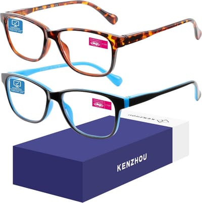 Set van 2 Anti-Blauw Licht Computerbrillen met UV-Bescherming voor Mannen en Vrouwen