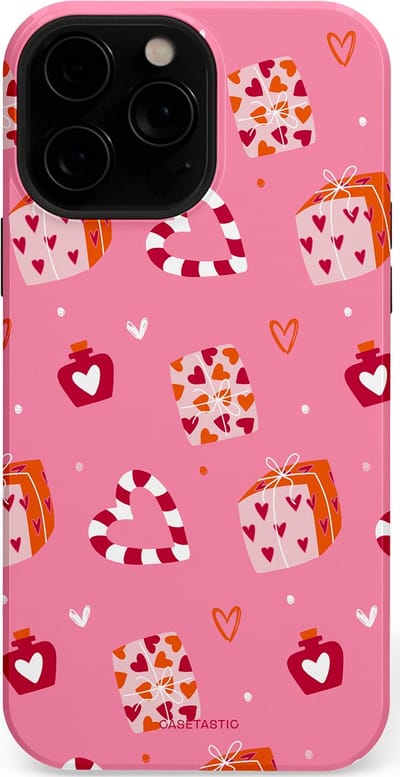Casetastic Hoesje Geschikt voor Apple iPhone 13 Pro Magsafe - Stijlvolle Beschermende Duo-layer Case - Zoete Liefde Roze