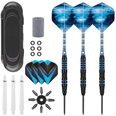Professionele Stalen Tip Darts Set - 3 Stuks, 22g Met Accessoires en Slijper