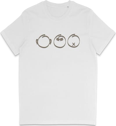 Grappig T Shirt Dames en Heren - Horen Zien en Zwijgen - Wit- XS