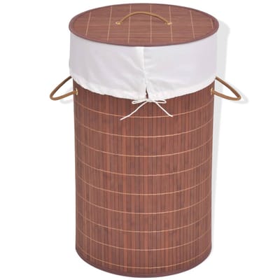 vidaXL - Wasmand - rond - bamboe - bruin