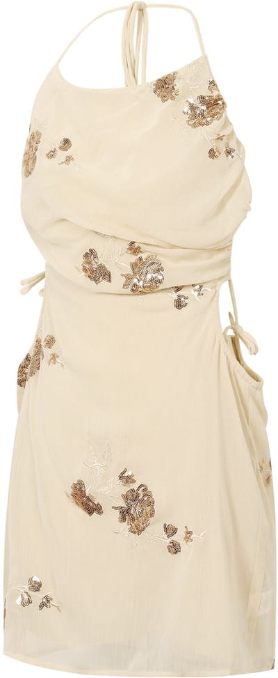 Embroidery Summer Dress – Luchtige Jurk met Borduursels – Romantisch Accent voor Zonnige Dagen - Kaki - Maat S