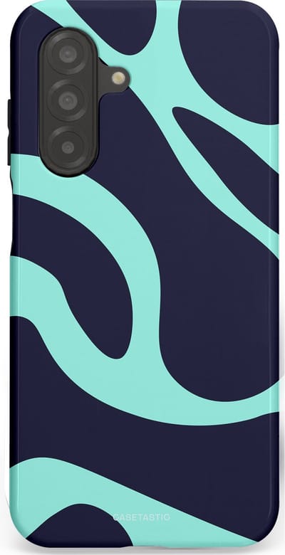 Casetastic Hoesje Geschikt voor Samsung A26 - Stijlvolle Beschermende Duo-layer Case - Golvenritme Aqua-Marine