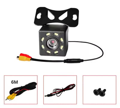 Achteruitrijcamera-set | Met universele tulp / RCA aansluiting | Parkeerhulp universeel | 6m camera | Geschikt voor aftermarket Android, Carplay autoradio