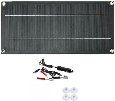 Zonnebatterij Oplader - Onderhoudslader Paneel - Accu Onderhoud - Hoge Laadefficiëntie - 60W - Zwart
