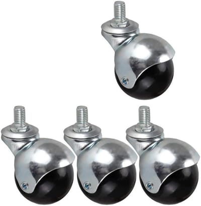 Meubelwielen Set - Zwenkwielen Nylon - Meubels Verplaatsen - 360 Graden Draaibaar - 4 Stuks 30kg - Zilver