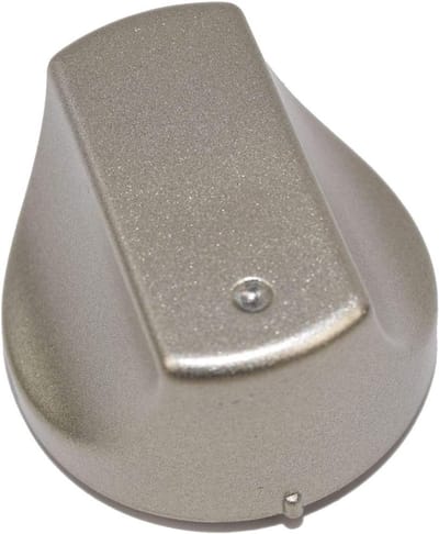 Oven Kookplaat Knop - Fornuis Schakelaar - Apparaat Reparatie - D-Vorm Fitting - 38mm Diameter - Zilver Metaal