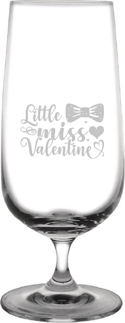 Gegraveerde bierglas op voet 41cl Little miss valentine - valentijnsdag - valentijn