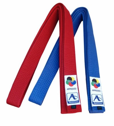 Karateband voor kumite Japanse stijl Arawaza | Blauw (Maat: 310)